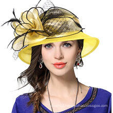 UNIQ bonnet Dress church bell hat bow bucket wedding bowler hat